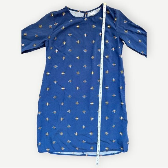 Old Navy Ruffle Bell Sleeve Geo Print Blue Flowy Pullover Shift Dress. XS. - Picture 4 of 8